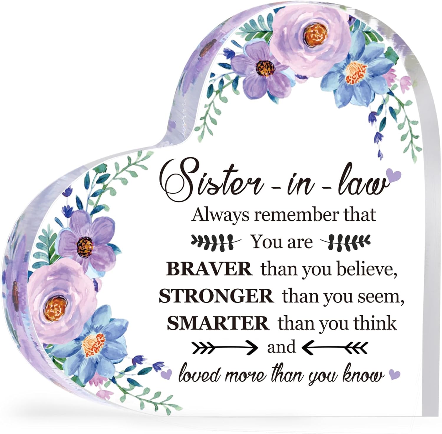 Tuanse Sister-in-Law Gift Acrylic Heart Keepsake