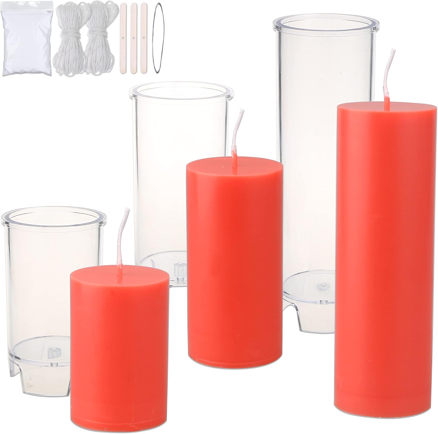 MILIVIXAY 3PCS Cylinder Candle Molds Set