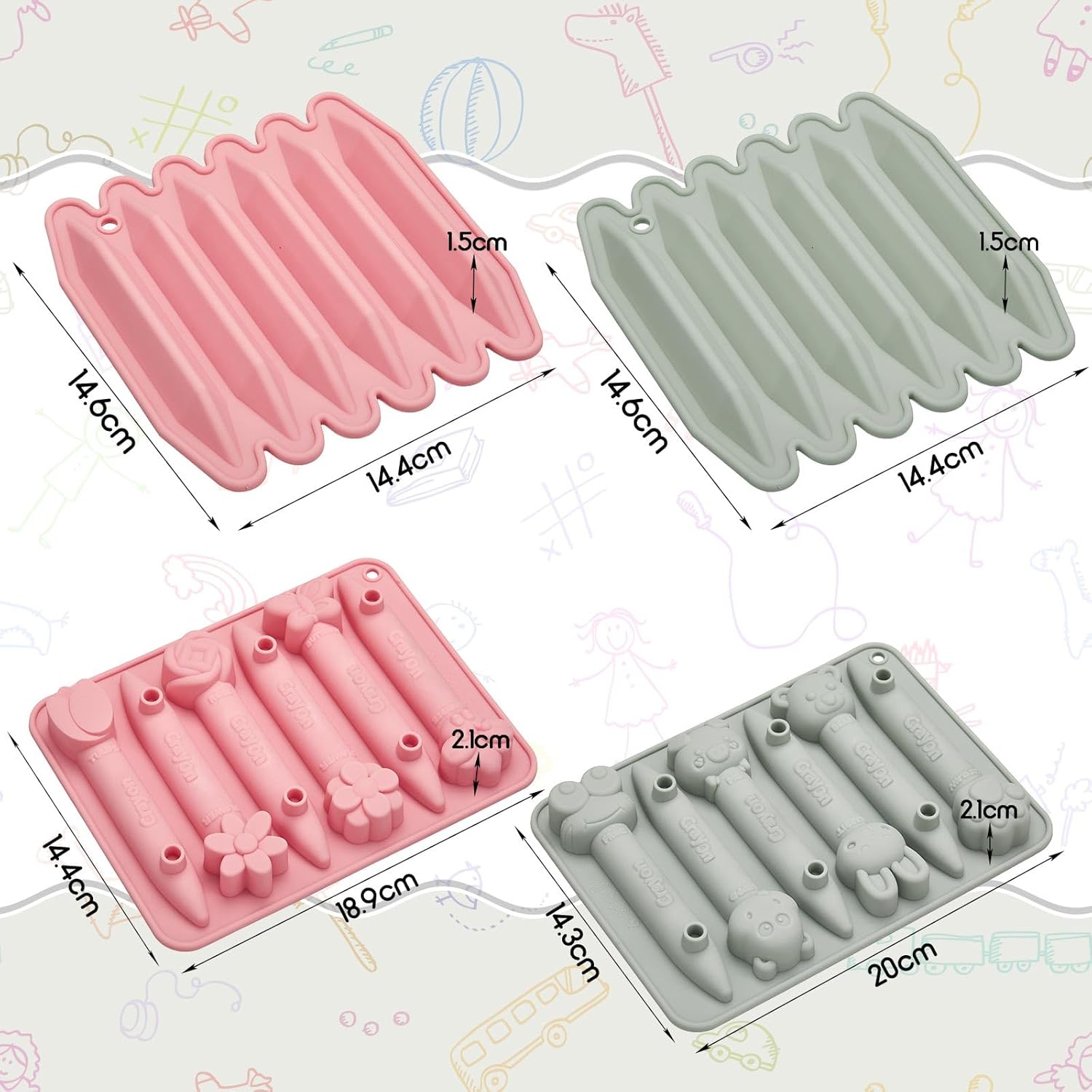 Tessco For You 4 Pack Assorted Crayon Molds