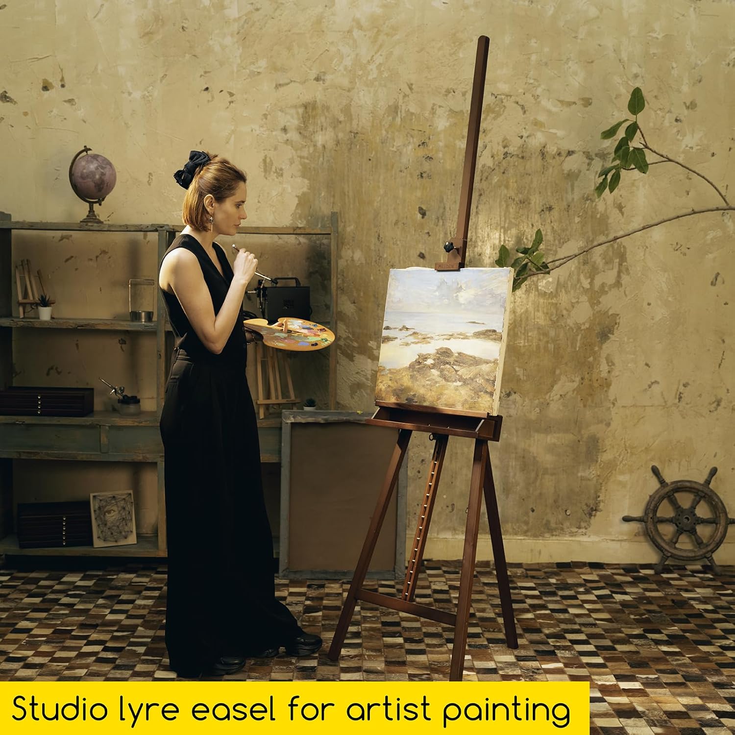 MEEDEN Large Adjustable Artist Easel with Brush Holder