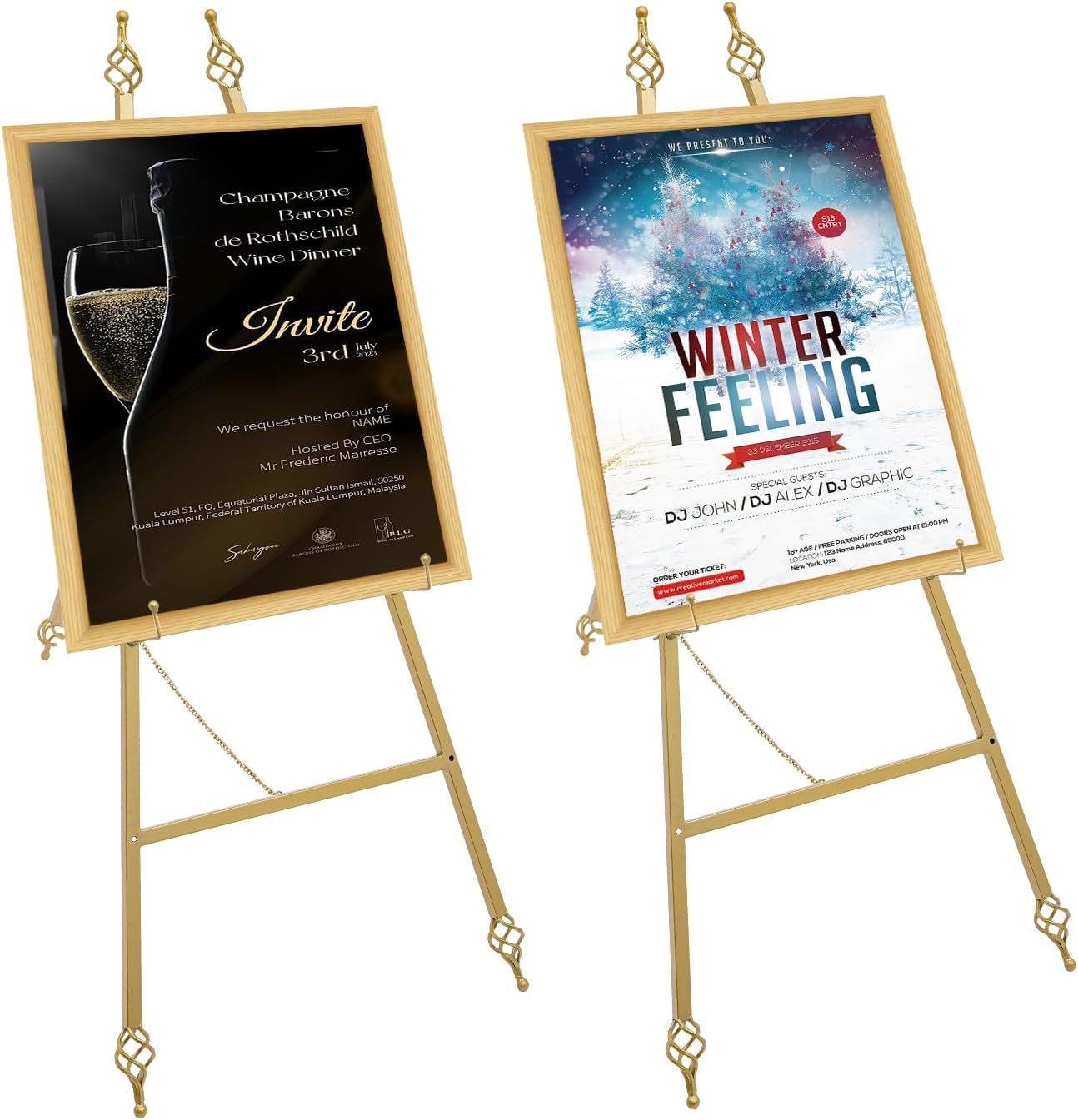 Lunumaos 43 Inch Adjustable Folding Display Easel Set