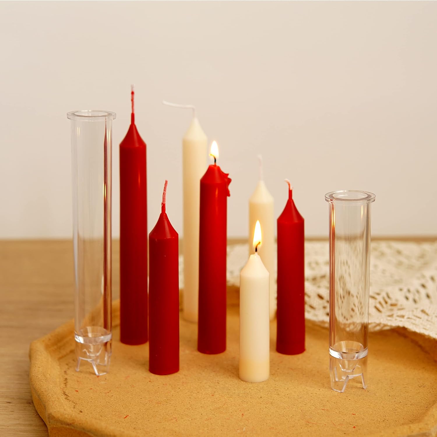 MILIVIXAY 2PCS Taper Candle Molds Set