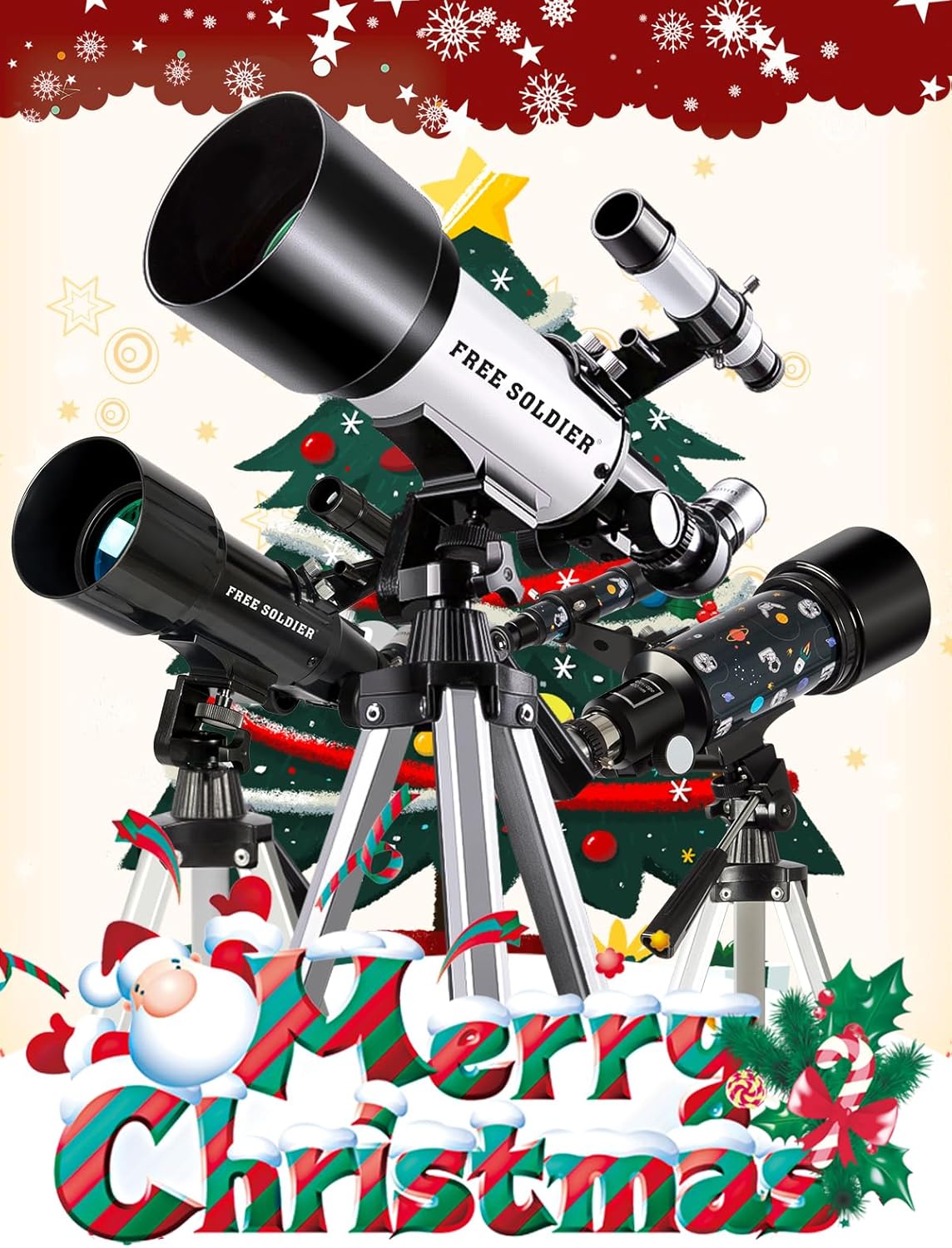 Free Soldier 70mm Aperture Astronomy Telescope with Remote and Tripod