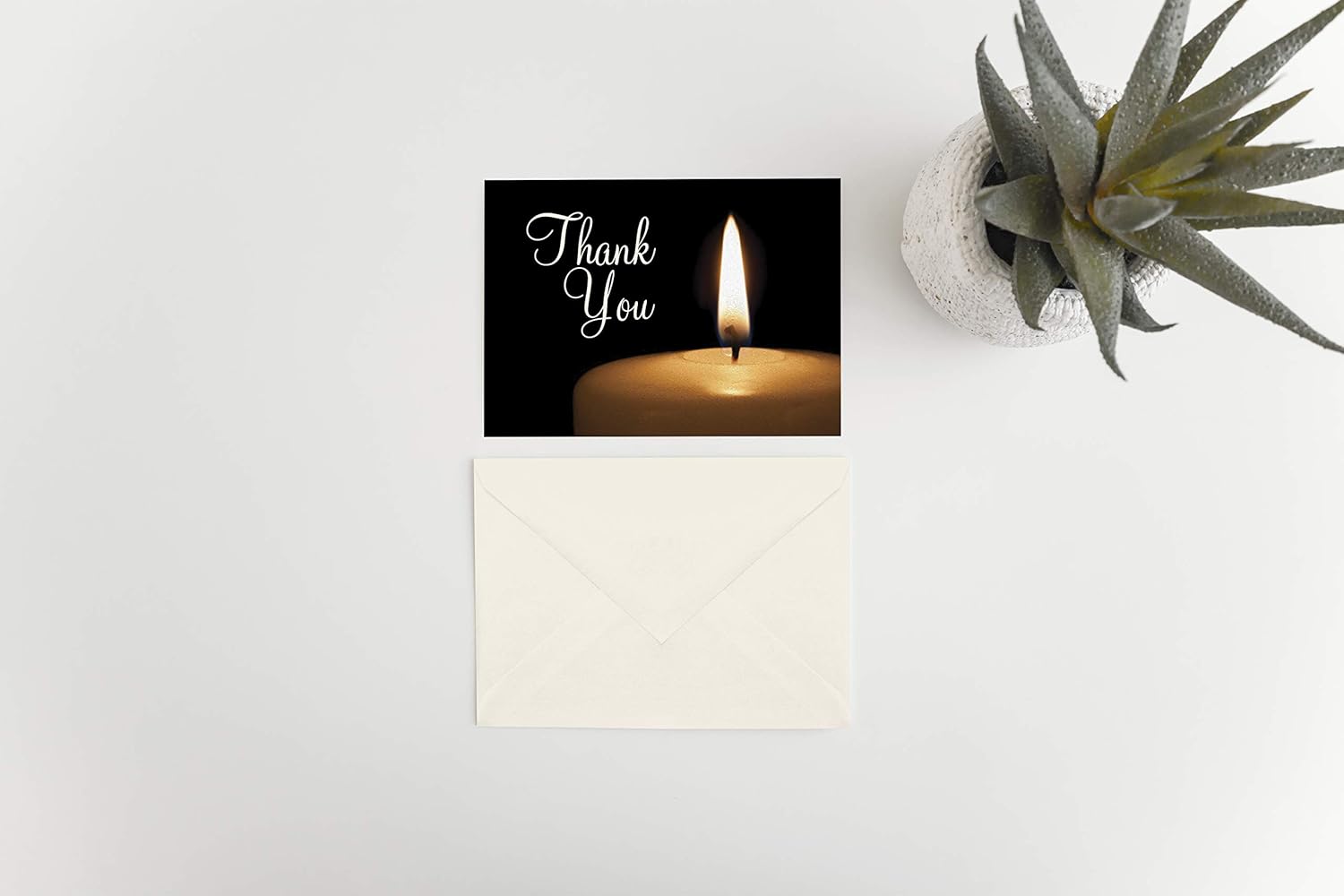 MPC Brands Personalized Funeral Thank You Cards 50 Set Spiritual Candle