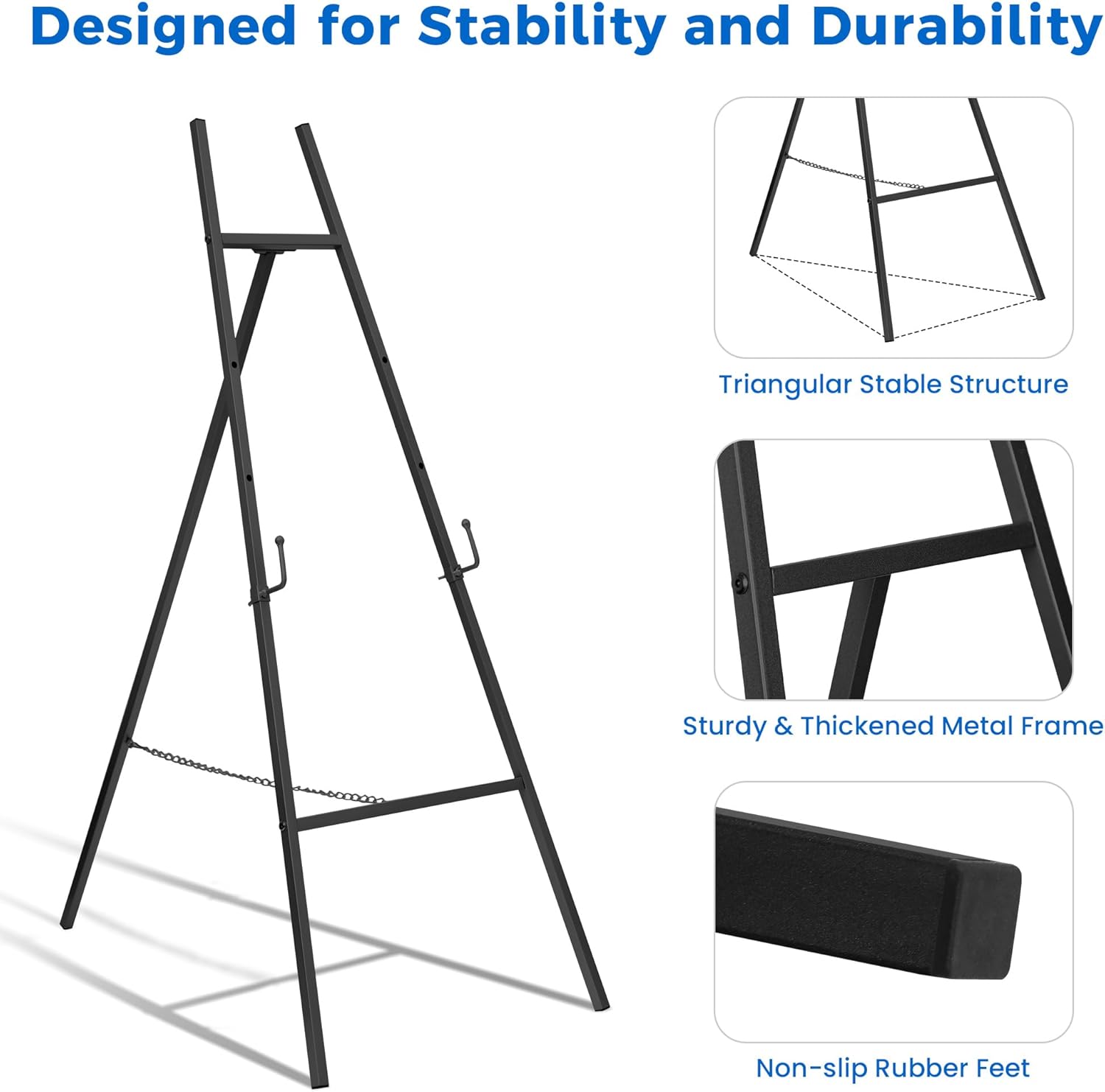 ARTASY 50 Inch Black Easel Stand for Wedding Signs and Art Displays