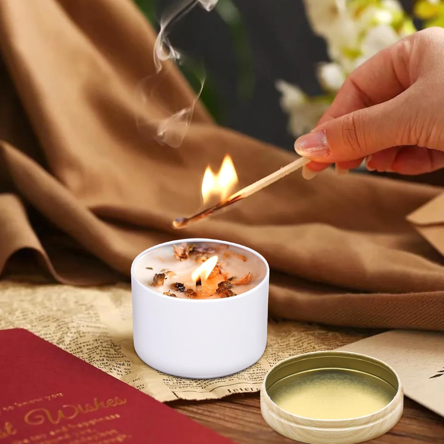 YJHSS 48-Pack Candle Jars with Metal Lids
