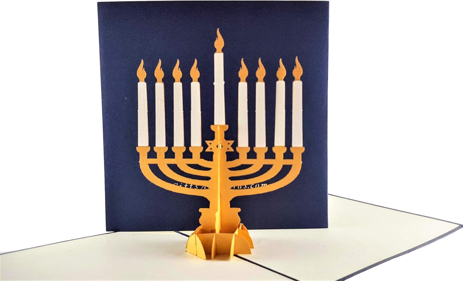Hanukkah Menorah 3D Pop Up Card with Envelope