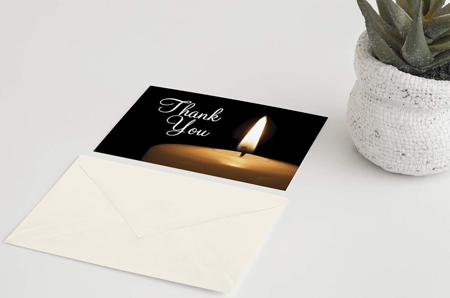 MPC Brands Personalized Funeral Thank You Cards 50 Set Spiritual Candle