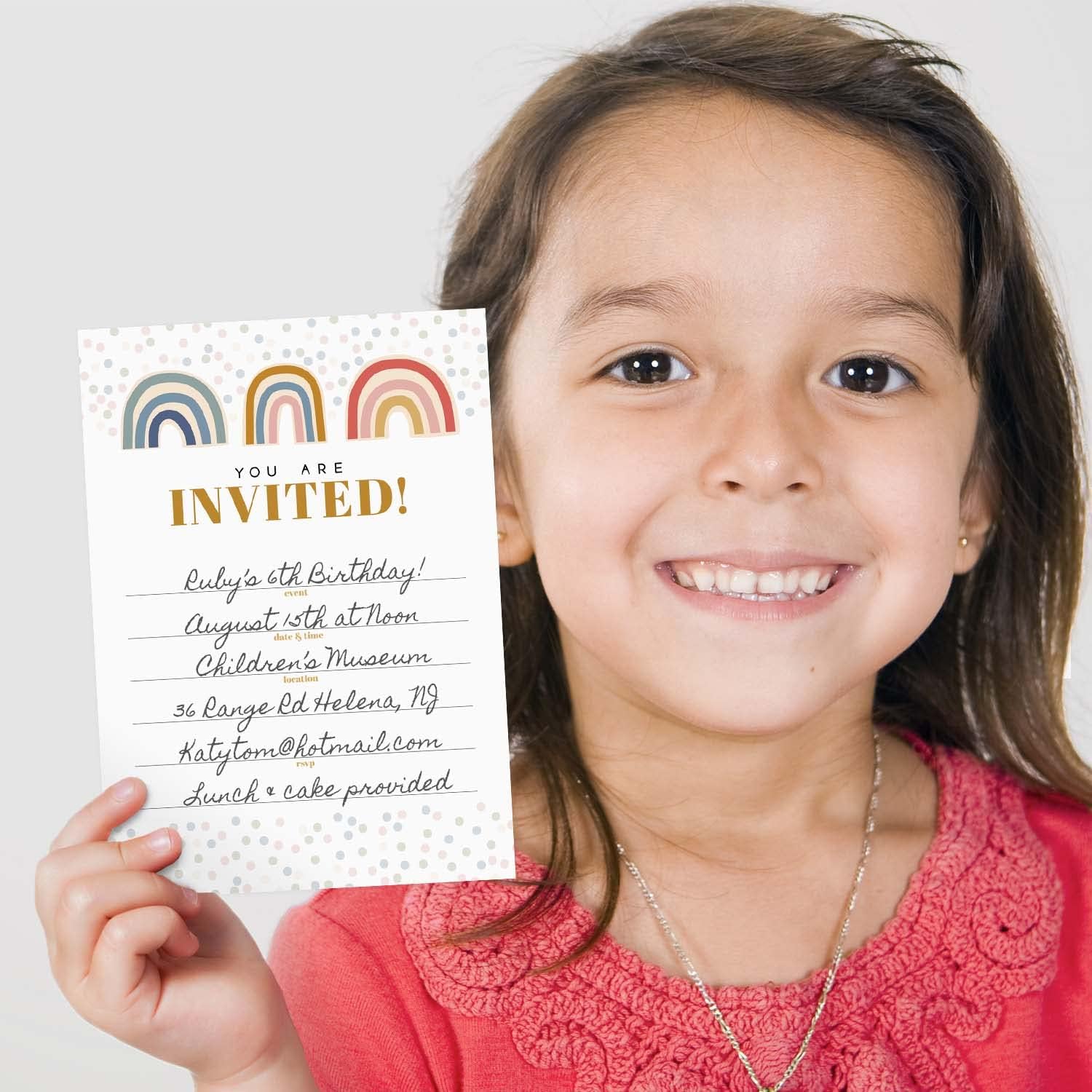 Modern Rainbow Fill In Invites 25 Cards With Envelopes