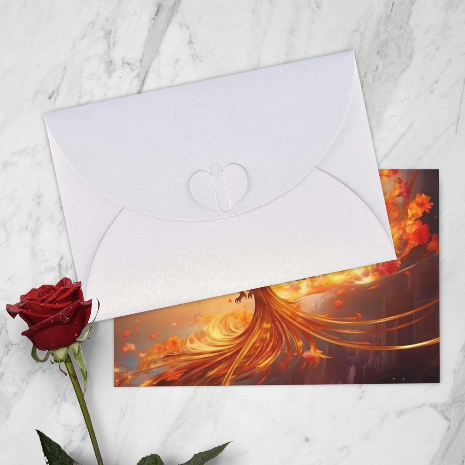White Phoenix Print Greeting Card 6x4 Inch