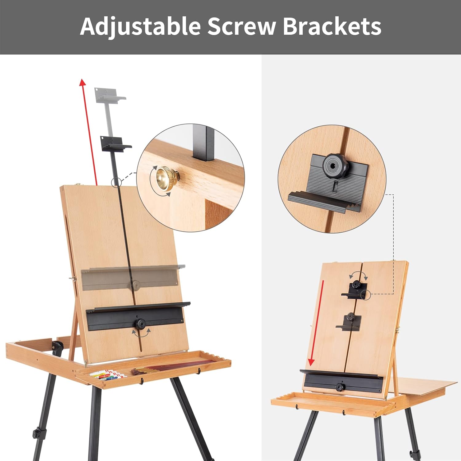 Falling in Art Large French Style Easel - Portable Sketchbox with Drawer