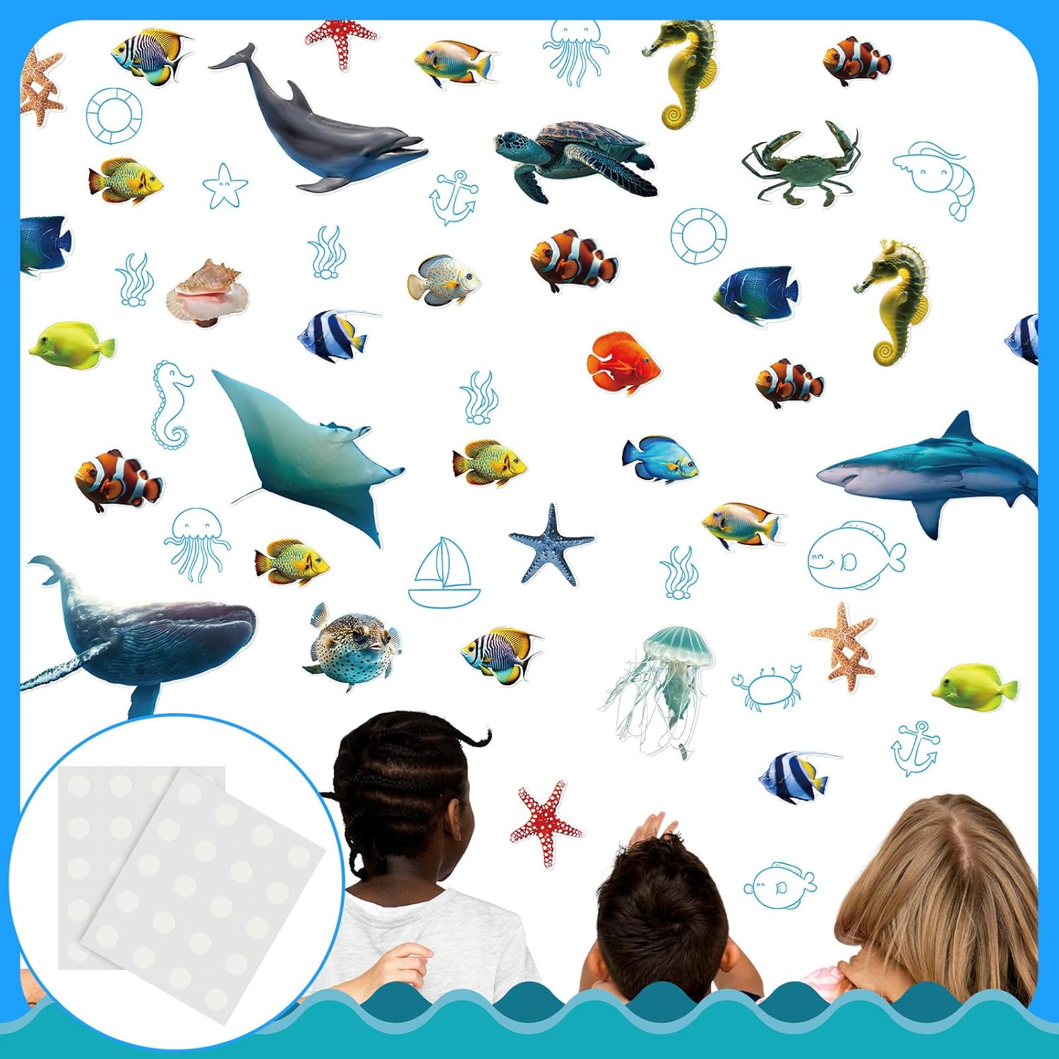 Fulmoon 62 Pcs Ocean Animal Cutouts Classroom Decorations