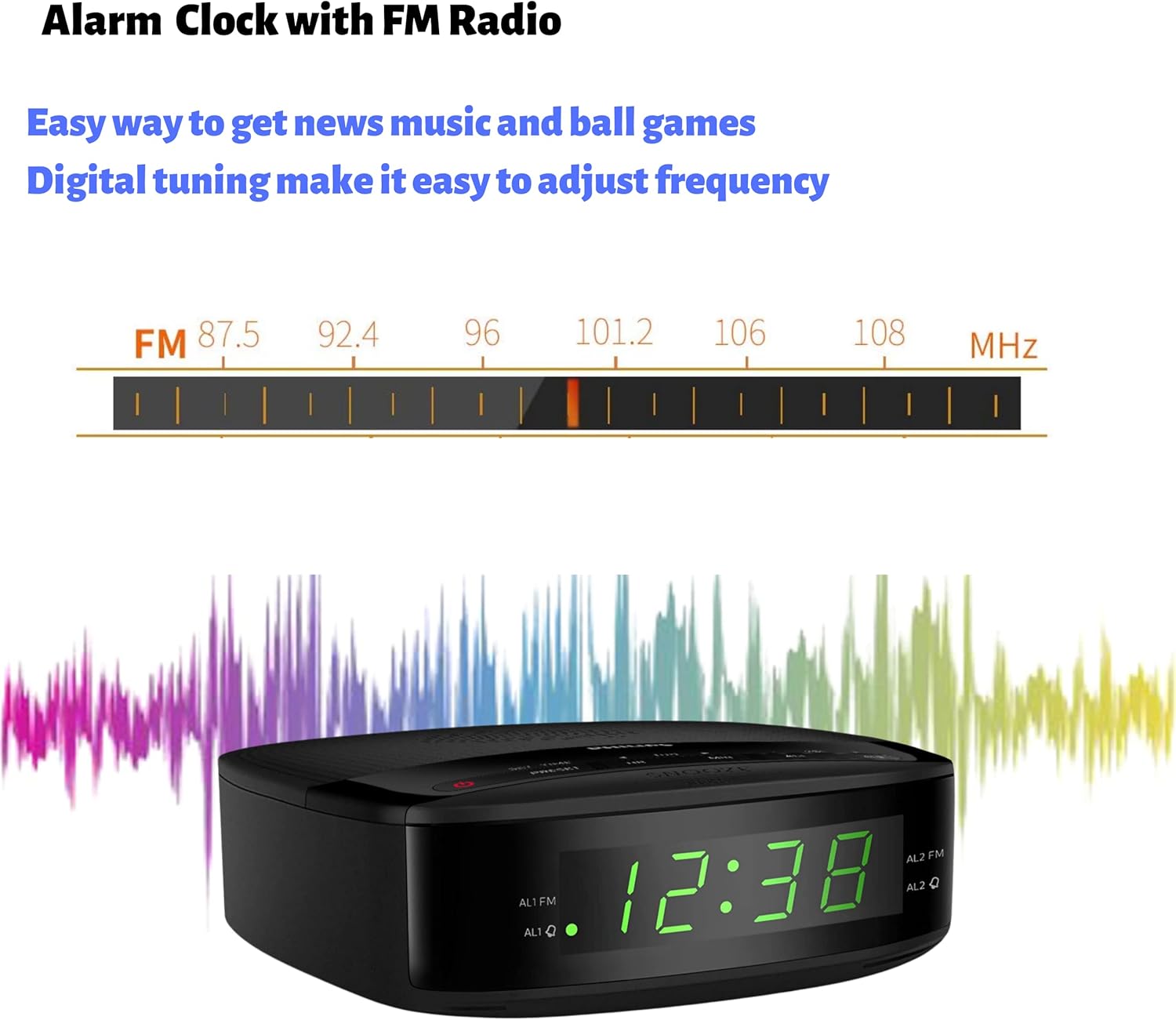 Philips Radio Alarm Clock with LED Display and Snooze Function