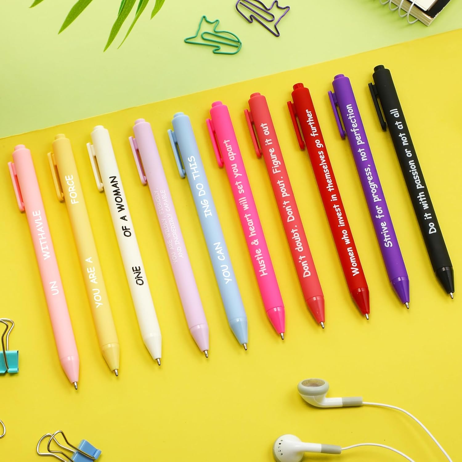 Crtiin 10 Pcs Funny Ballpoint Pens with Sayings