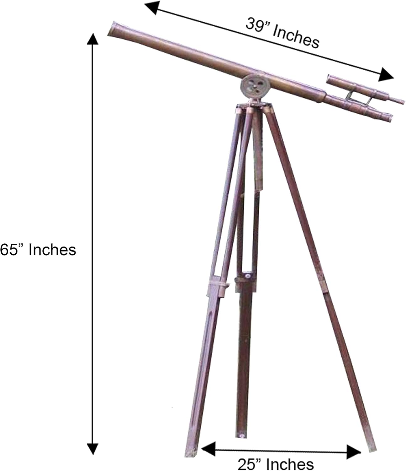 65 Inch Antique Marine Brass Telescope Double Barrel Tube