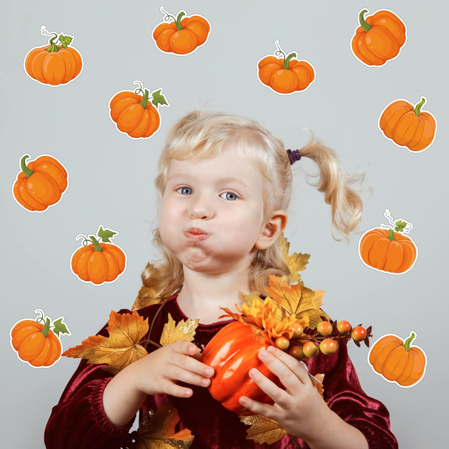 60 Piece Pumpkin Cutouts for Fall Bulletin Board Decor