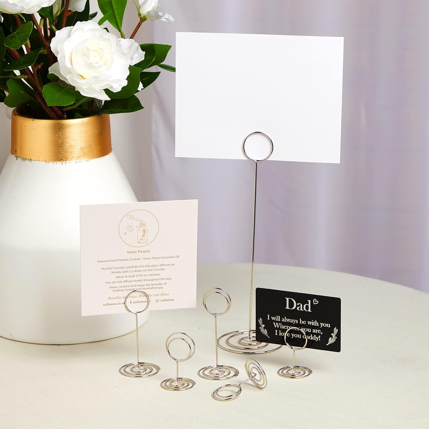 24 Piece Table Number Holders 3 Sizes for Wedding Party