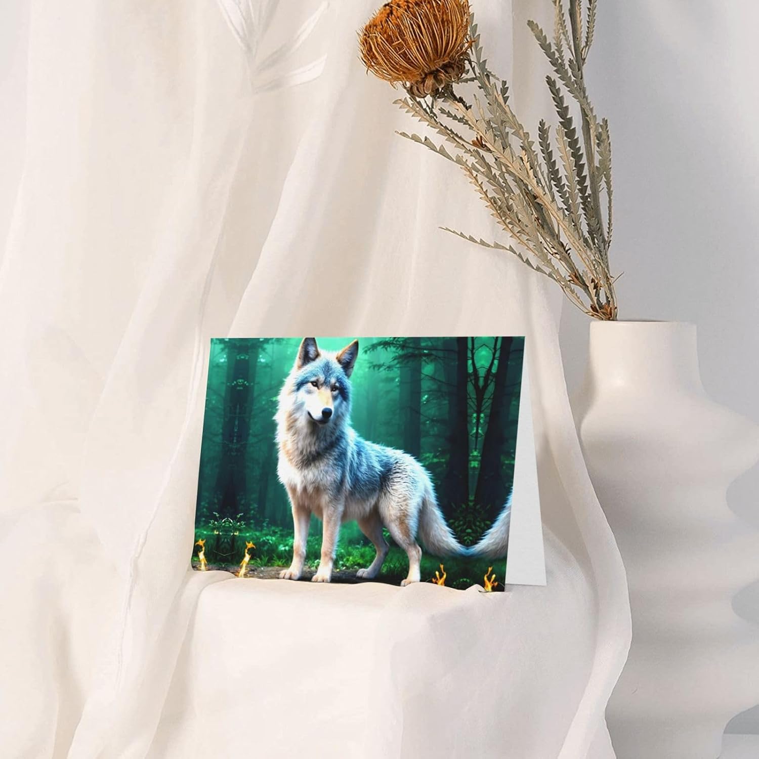 Dark Green Greeting Card with Envelope for Holidays