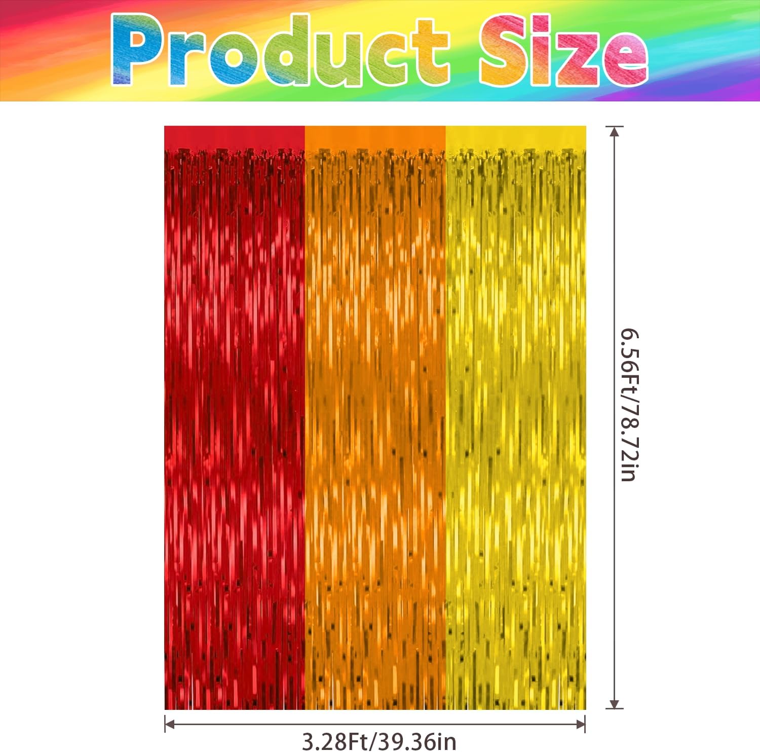 2 Pack Rainbow Backdrop Curtains for Party Decorations