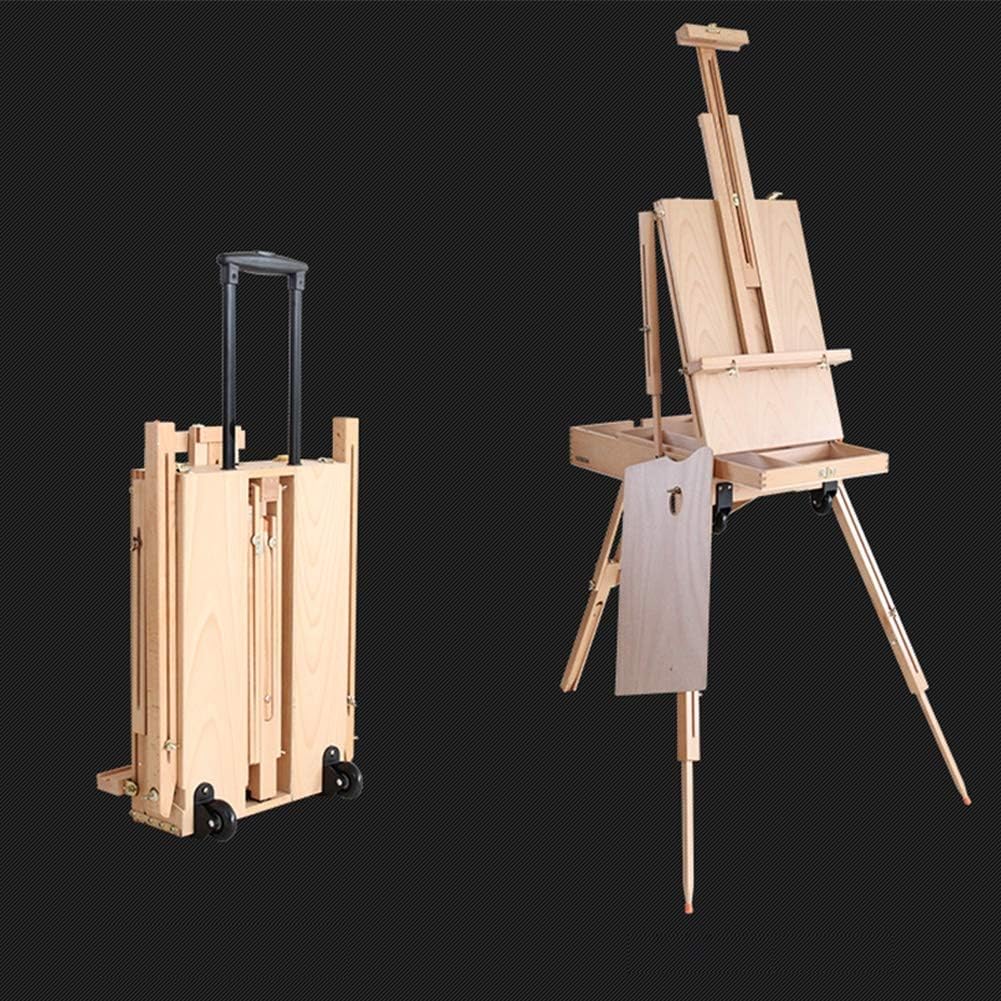 Red Easel Stand with Wheels and Drawer