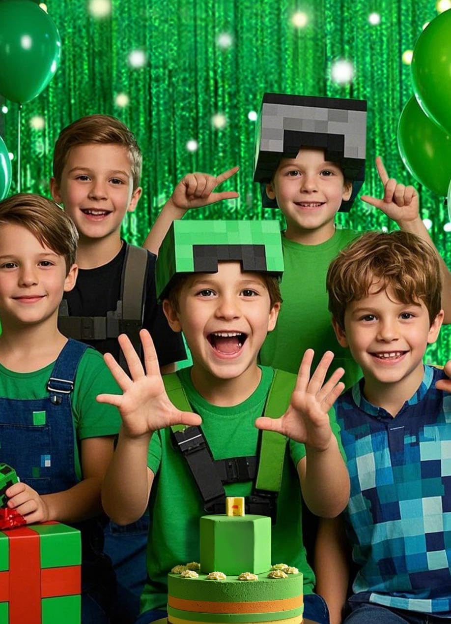 Ofisany Games Green Birthday Decorations 2 Pack