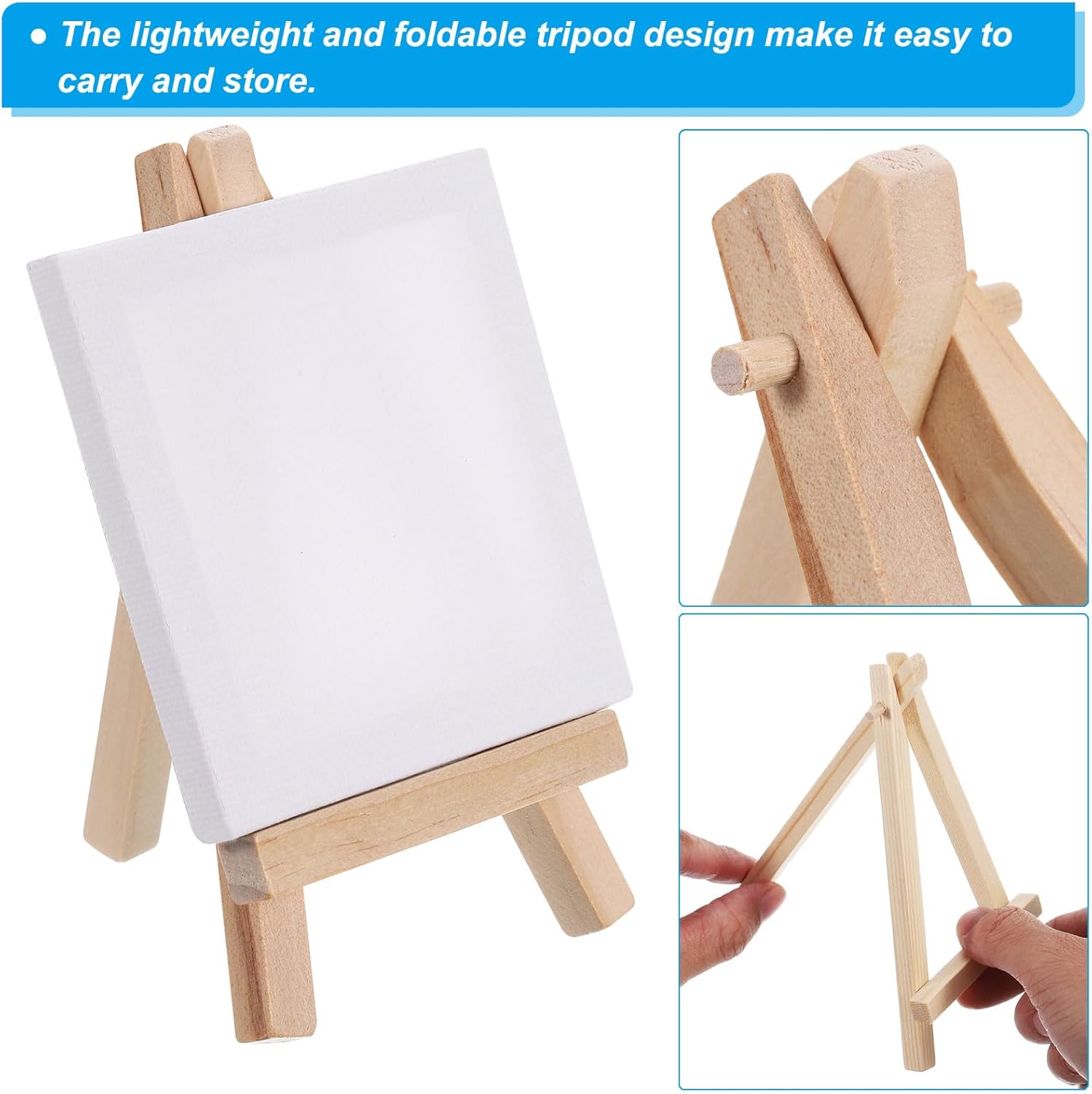 PATIKIL 3x3 Inch Canvas Easel Set Portable