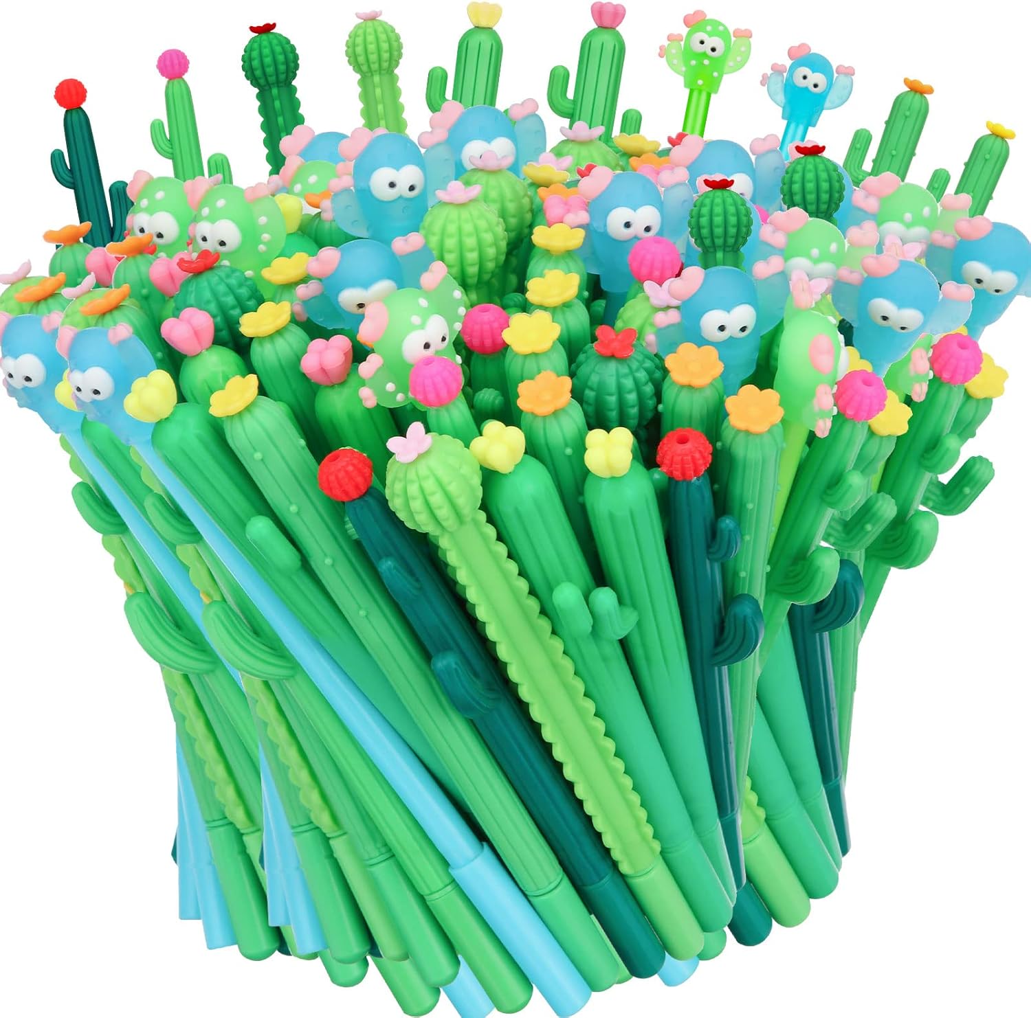 Tinlade 200 Pcs Cactus Shaped Gel Pens Set