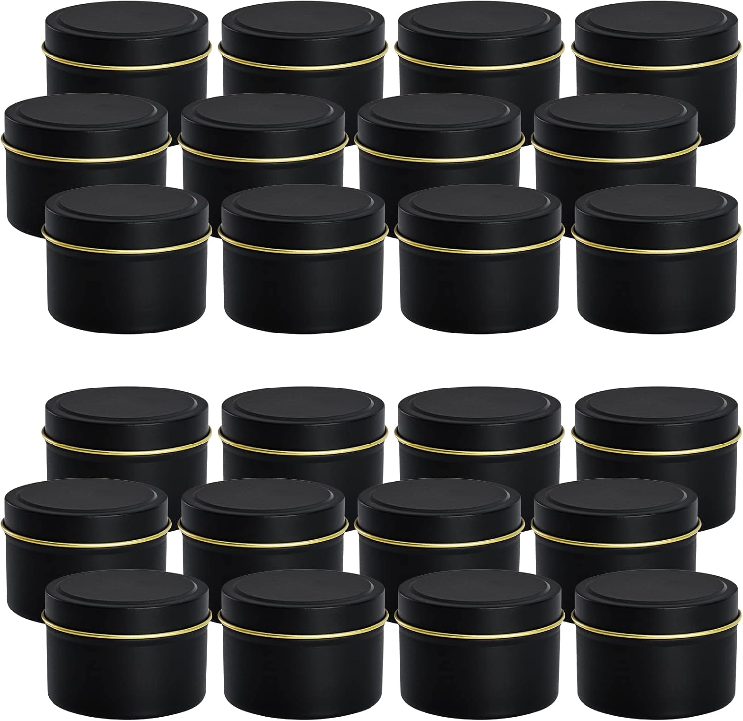ZEAYEA 30 Pack 4oz Candle Tins with Lids Black