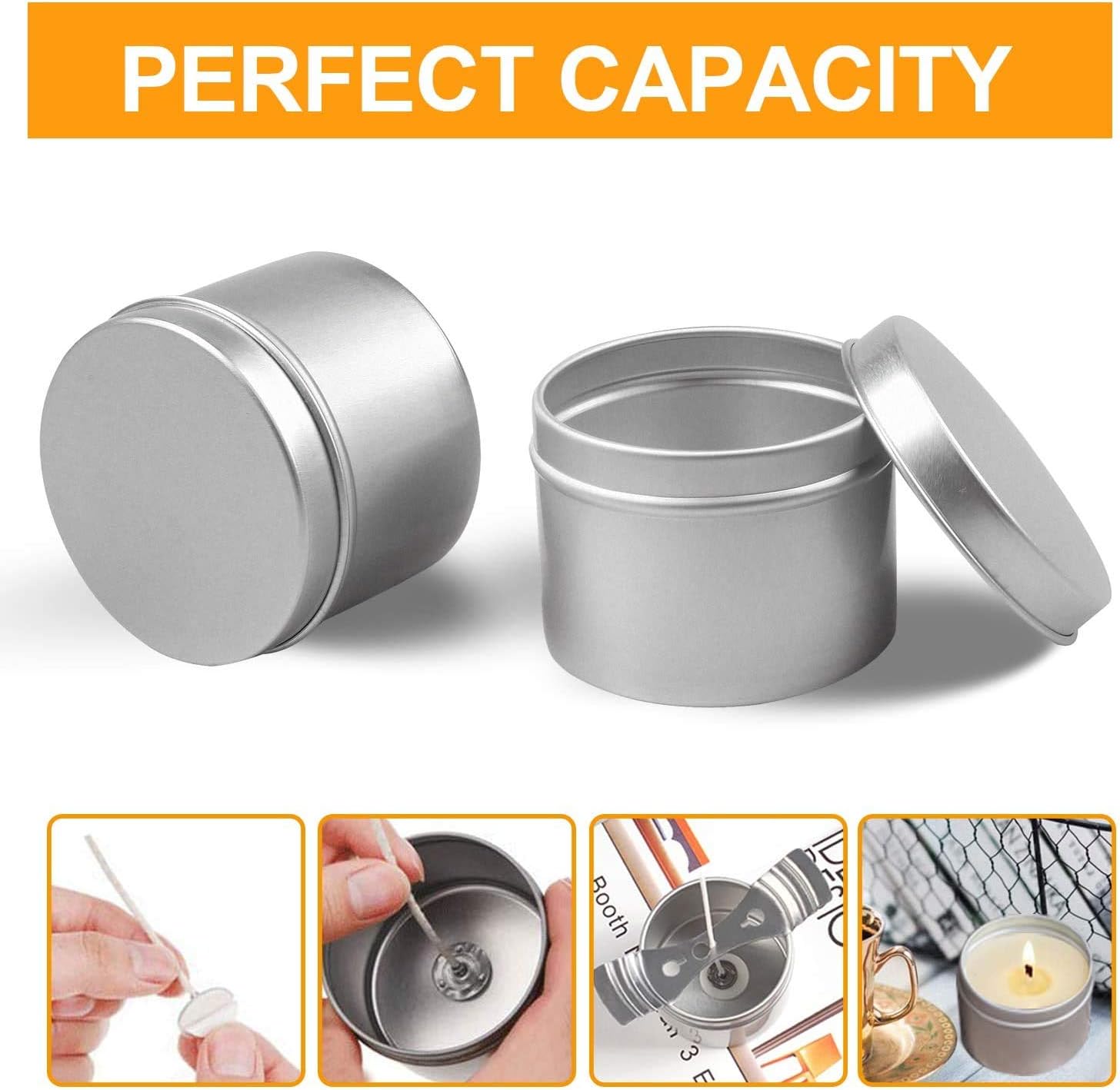 DINGPAI 27pcs Candle Tins 2oz Metal Containers