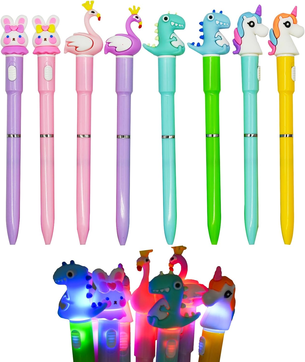 Maydahui 20 Pcs Luminous Animal LED Light Pens