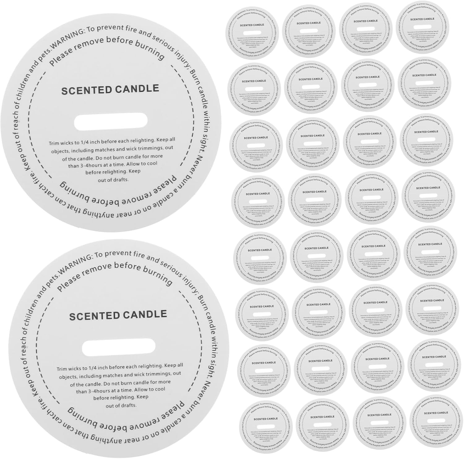 VILLFUL 100pcs Candle Dust Protectors White Paper Lids for DIY