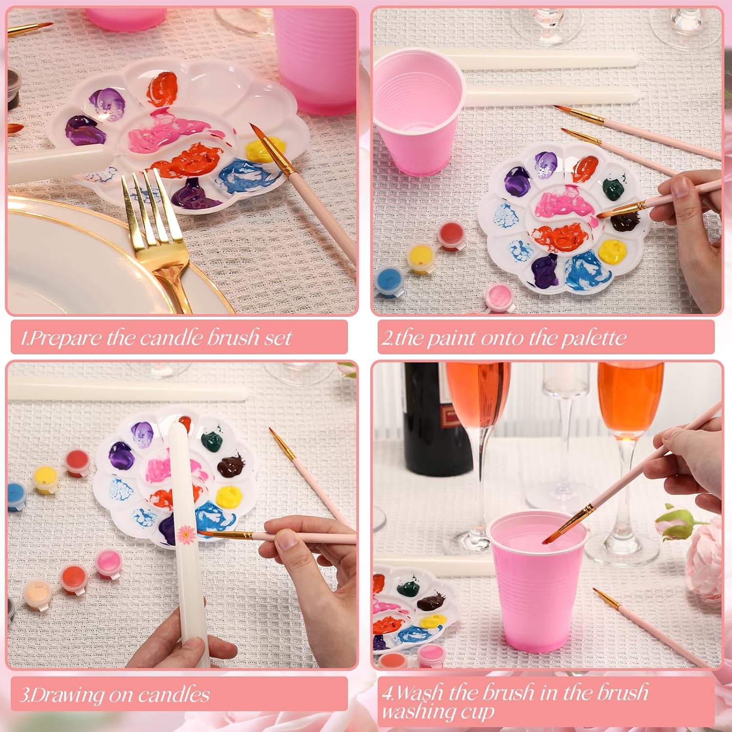 Resholder 64 Pcs Candle Painting Party Kit