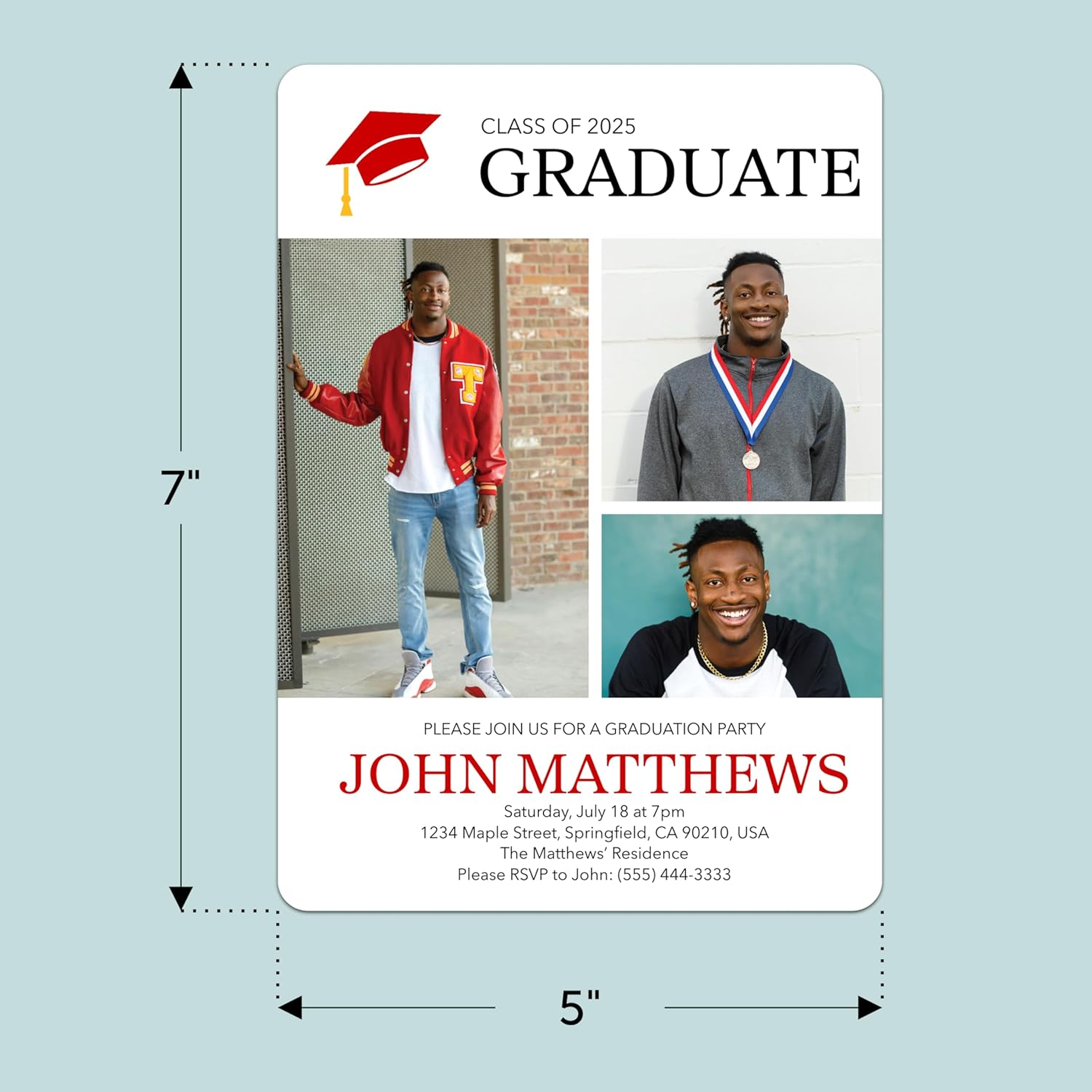 Personalized Graduation Invites with Photo - Custom Grad Party Cards