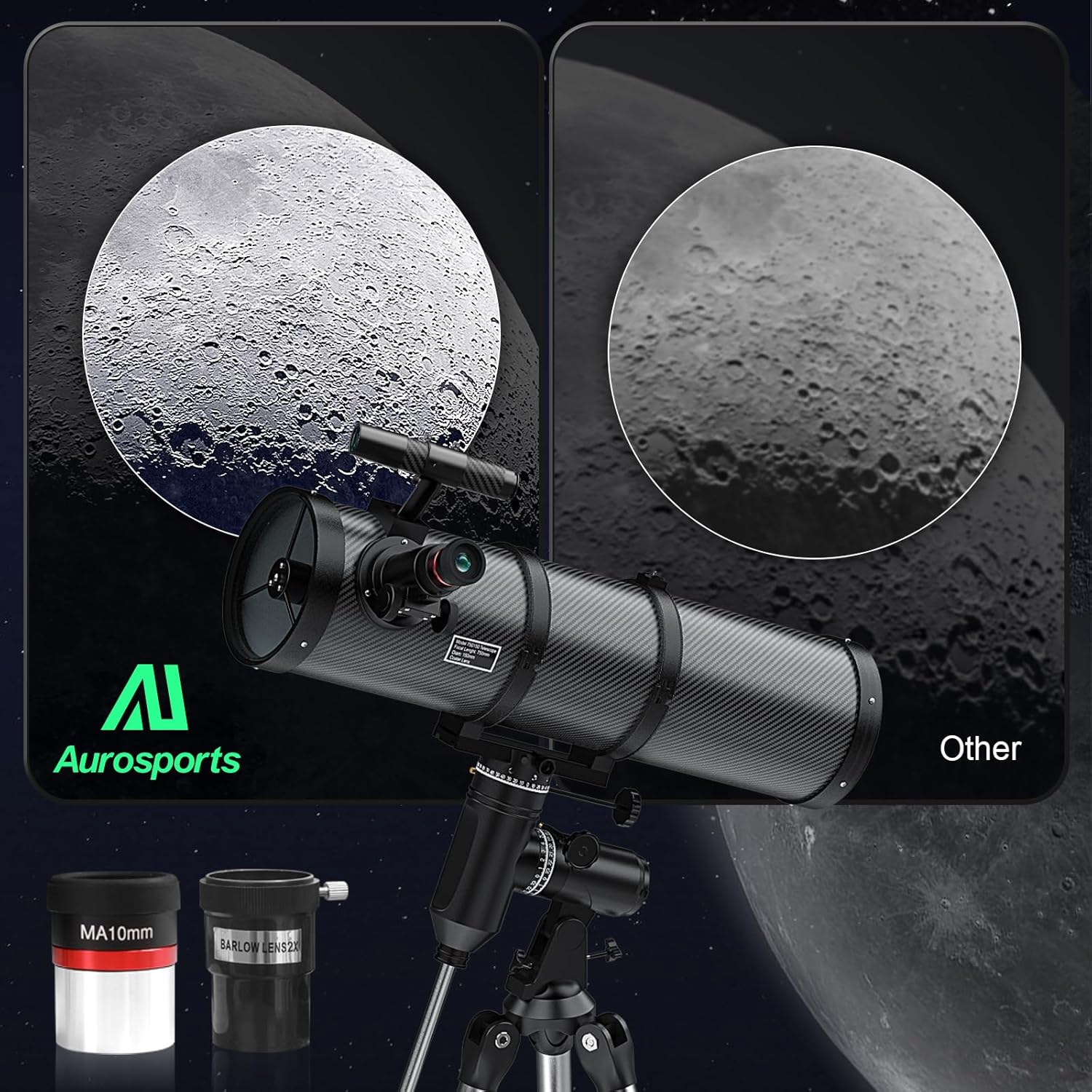 Aurosports 150mm Aperture Reflector Telescope for Astronomy