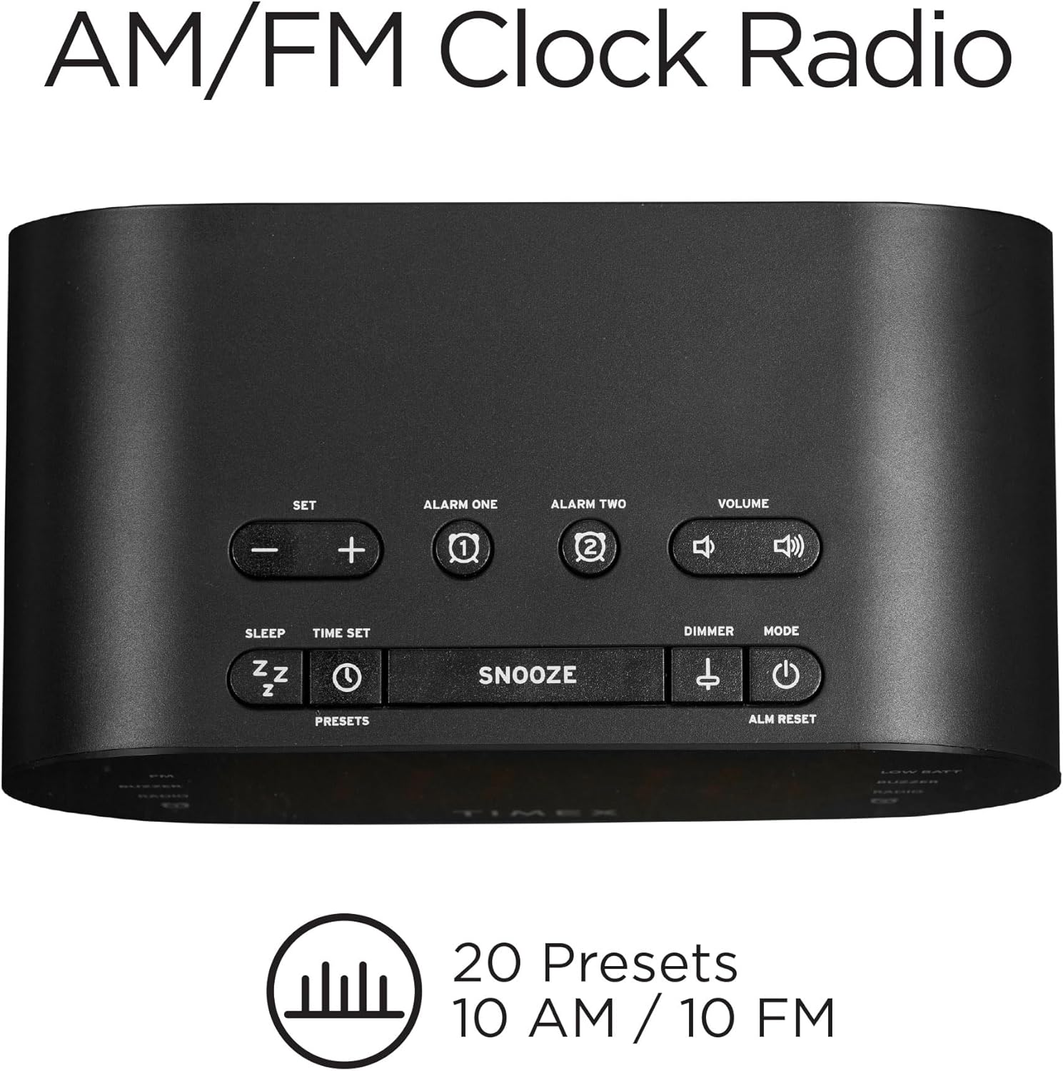Timex T231G Dual Alarm Clock Radio with Display and Line-in Jack 1