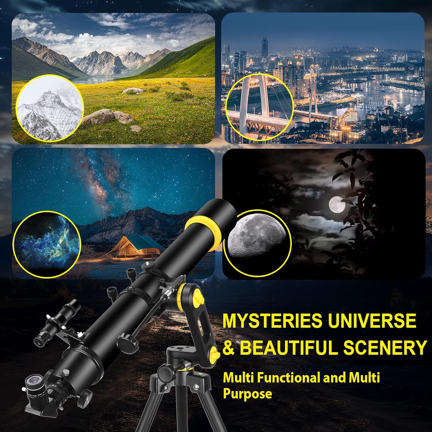 SOLOMARK 90mm Telescope with 1000mm Focal Length