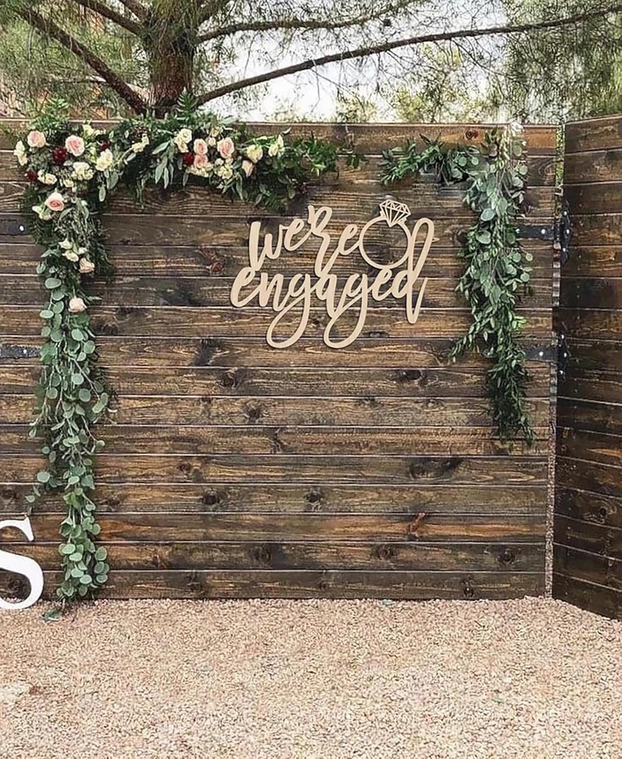Were Engaged Wooden Sign for Engagement Party Decor
