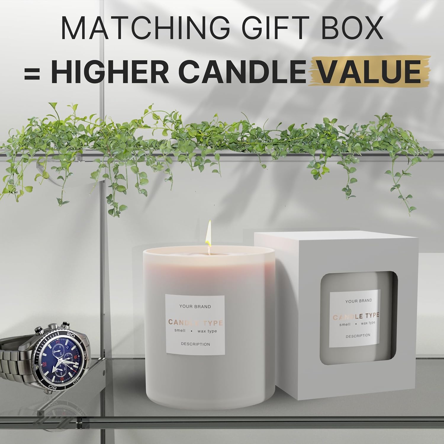 True Candle Frosted Glass Jar with Metal Lid 14oz 6pcs