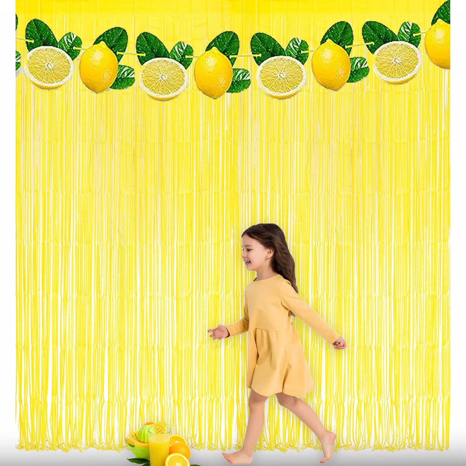 Yellow Streamers Party Backdrop - 2 Packs 32ft x 82ft