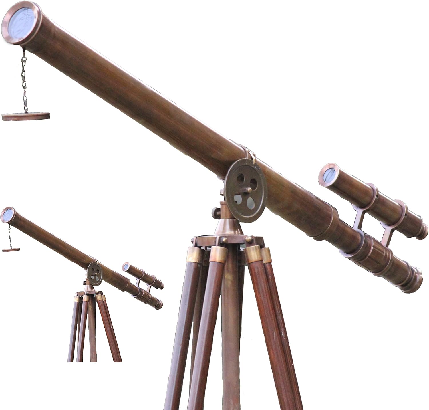 65 Inch Antique Marine Brass Telescope Double Barrel Tube