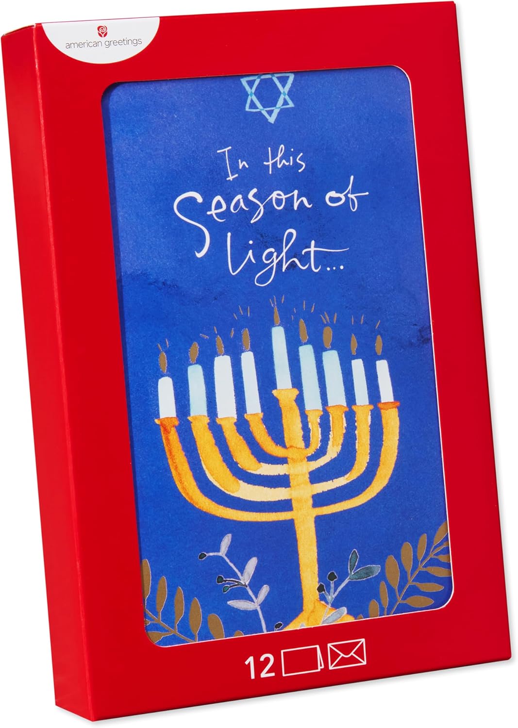 American Greetings Hanukkah Cards with Envelopes 12-Count