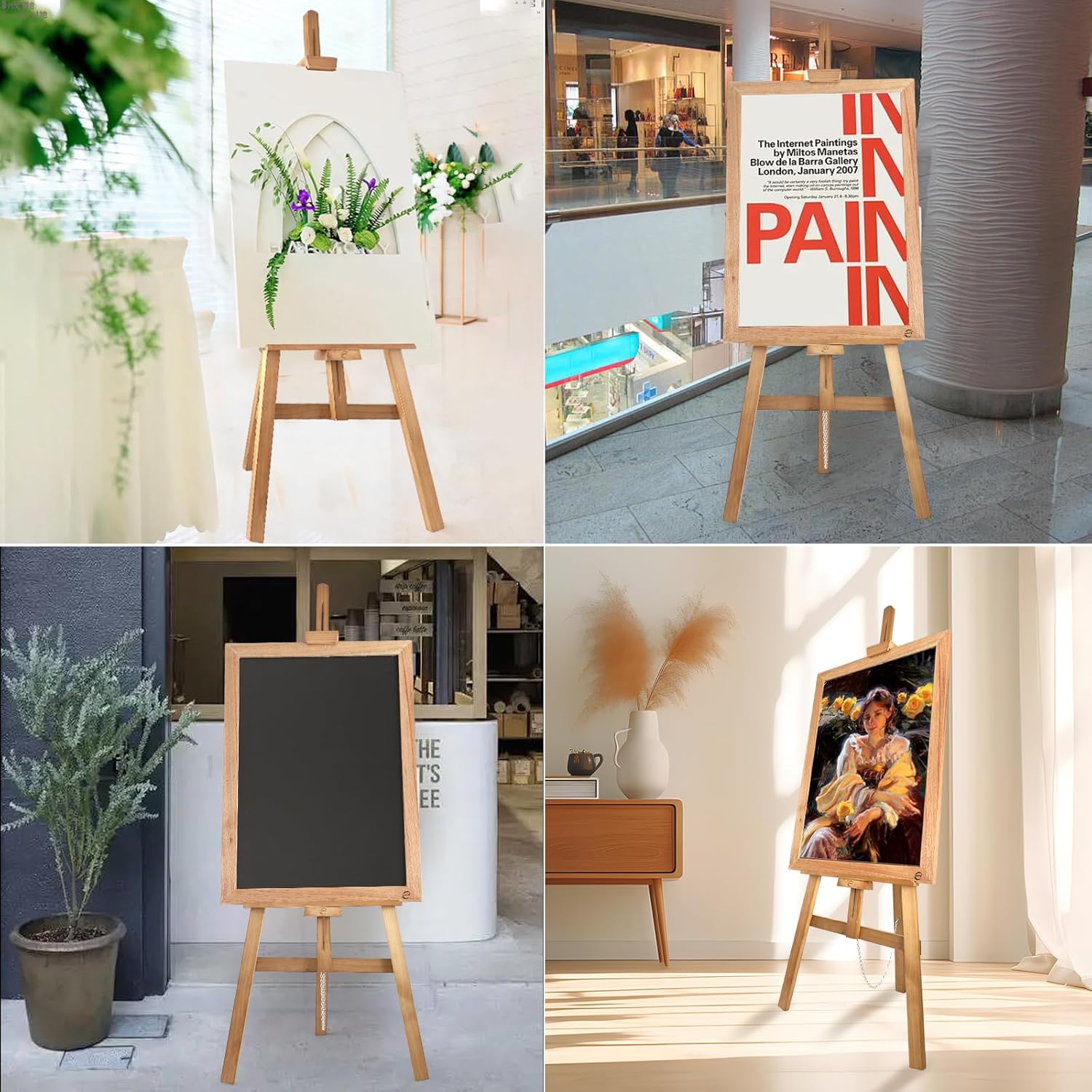Vaste Large Adjustable Wooden Easel for Art and Sketch