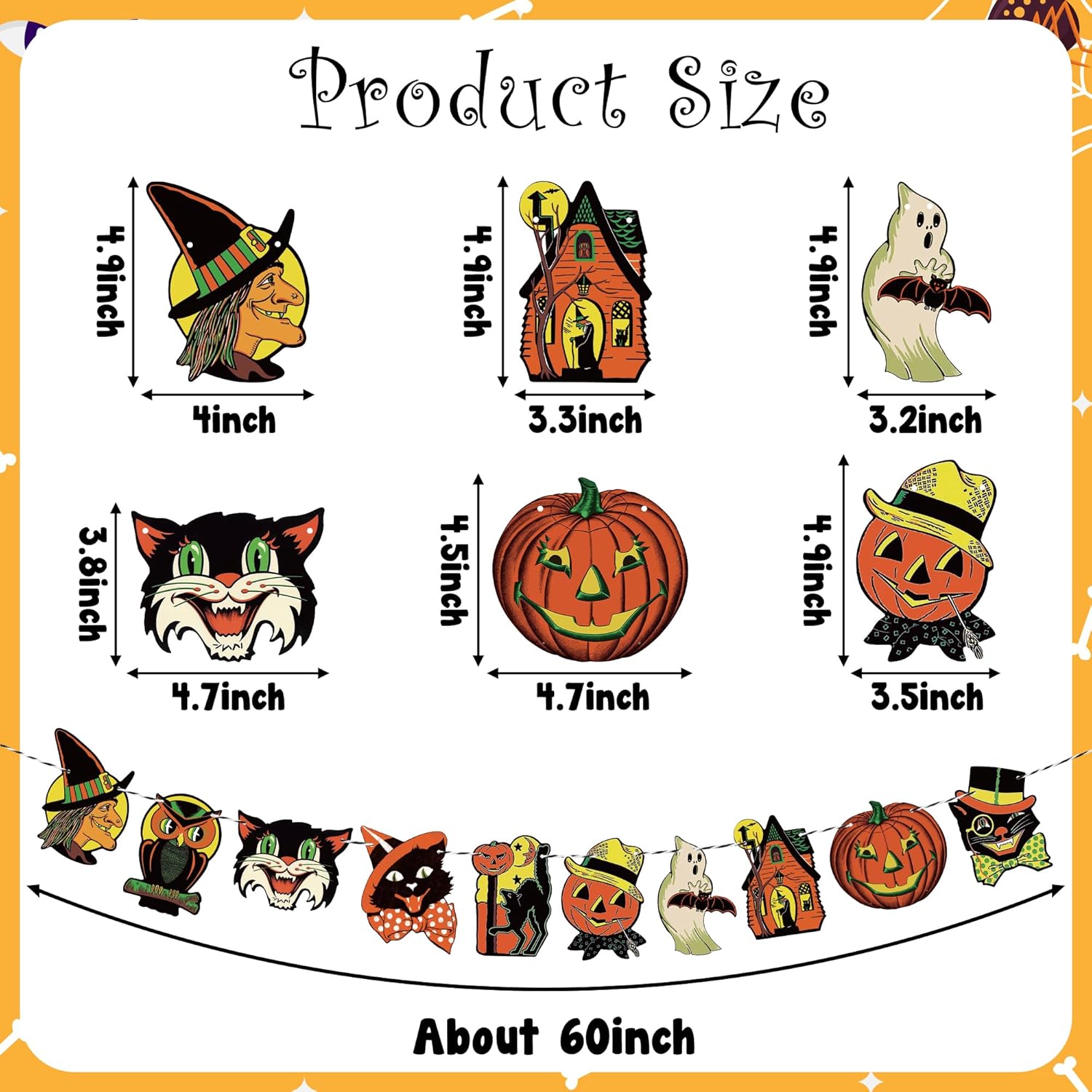 Vintage Halloween Banner with 10 Cute Designs