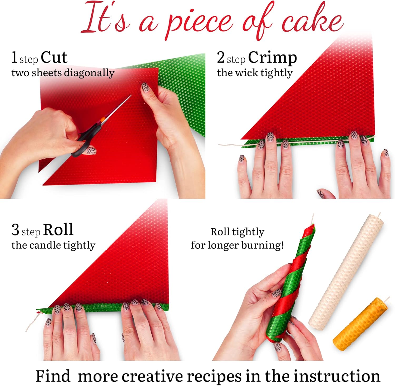 Christmas Candle Rolling Kit - DIY Beeswax Candle Making for All Ages