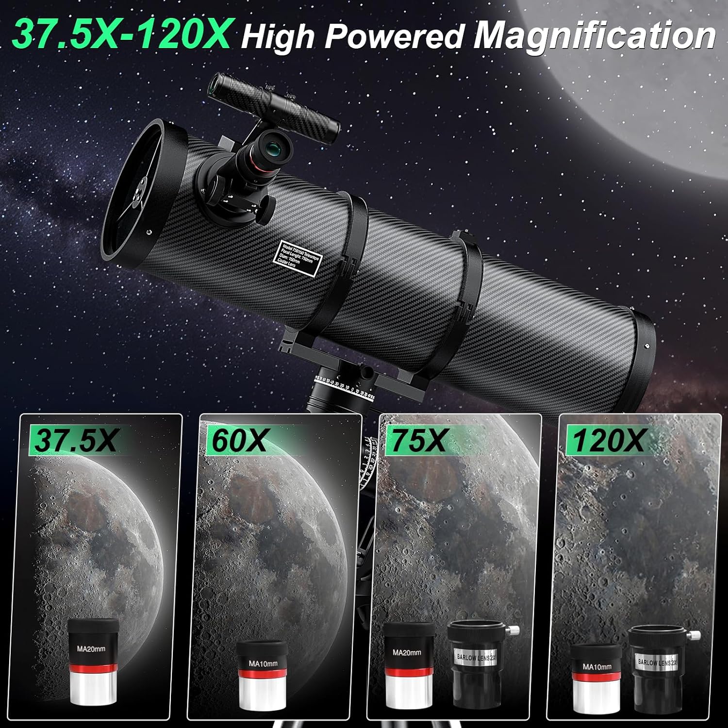 Aurosports 150mm Aperture Reflector Telescope for Astronomy