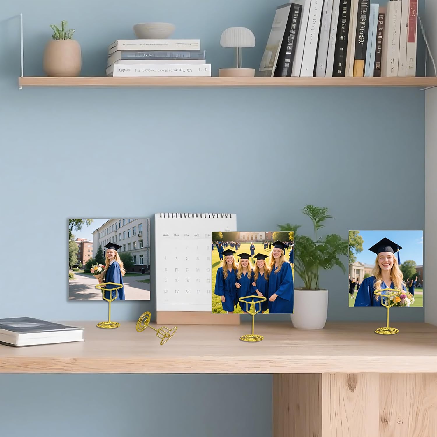 32PCS Gold Graduation Cap Table Number Holders