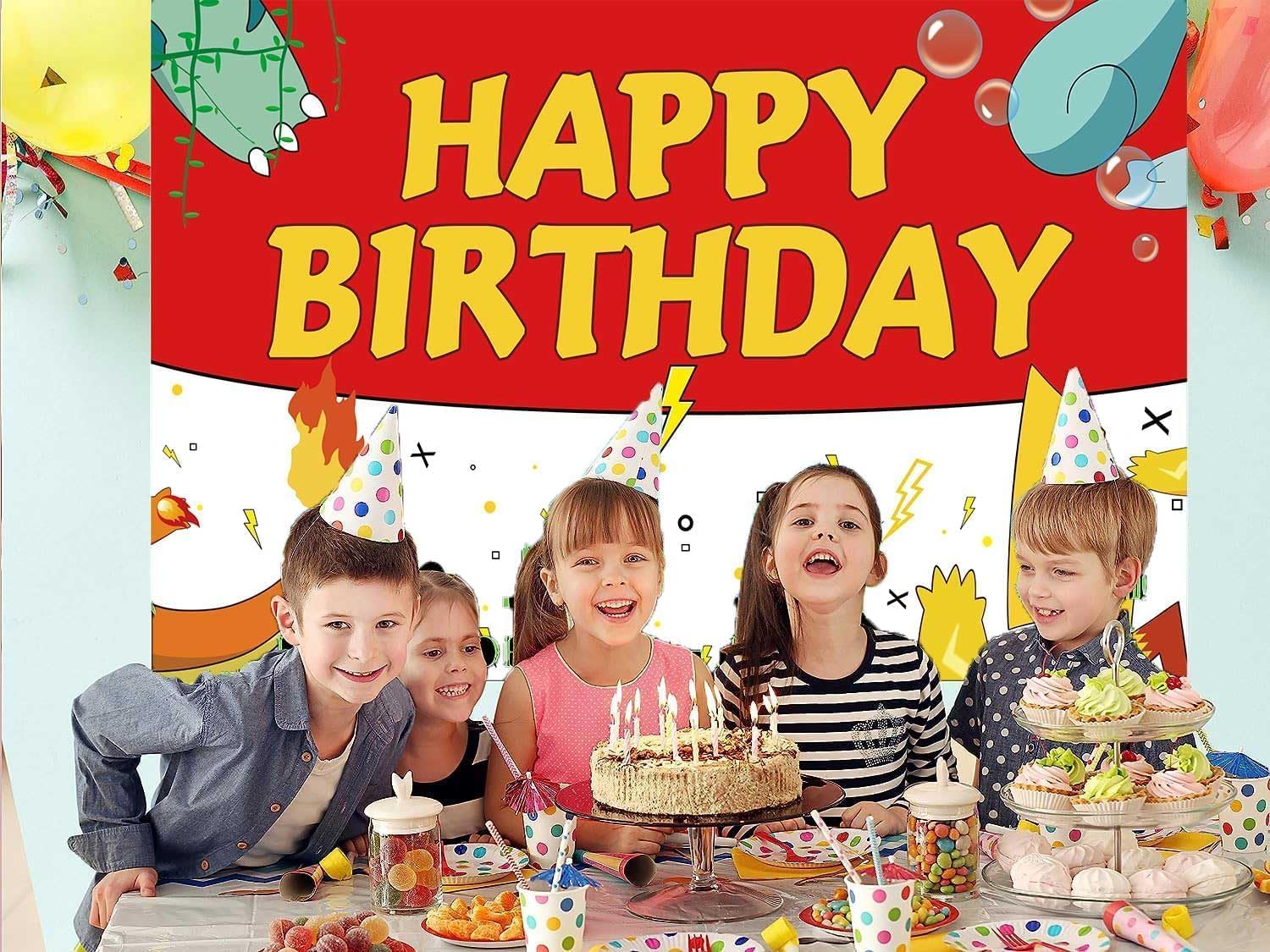7x5ft Cartoon Game Birthday Backdrop Red and White