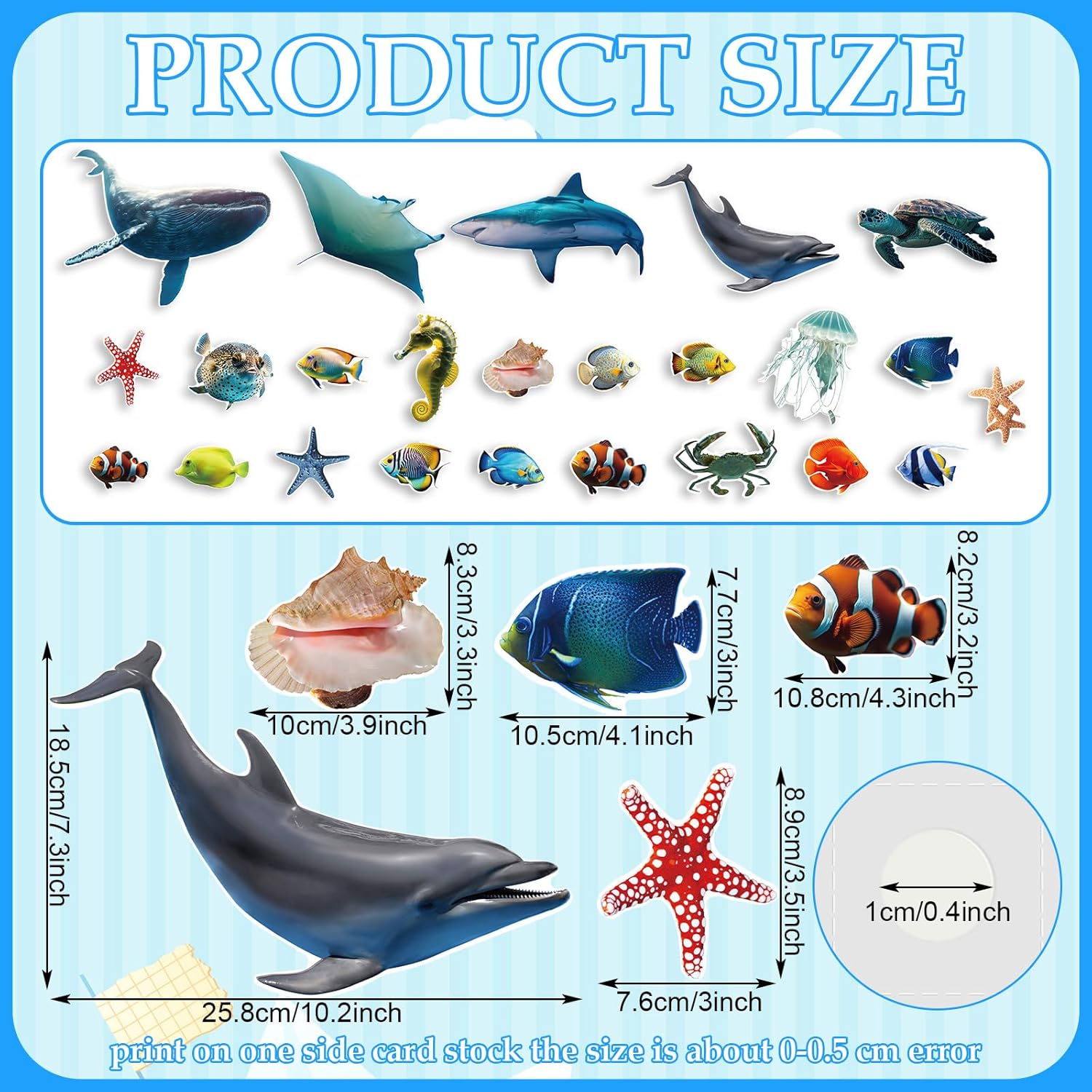 Fulmoon 62 Pcs Ocean Animal Cutouts Classroom Decorations