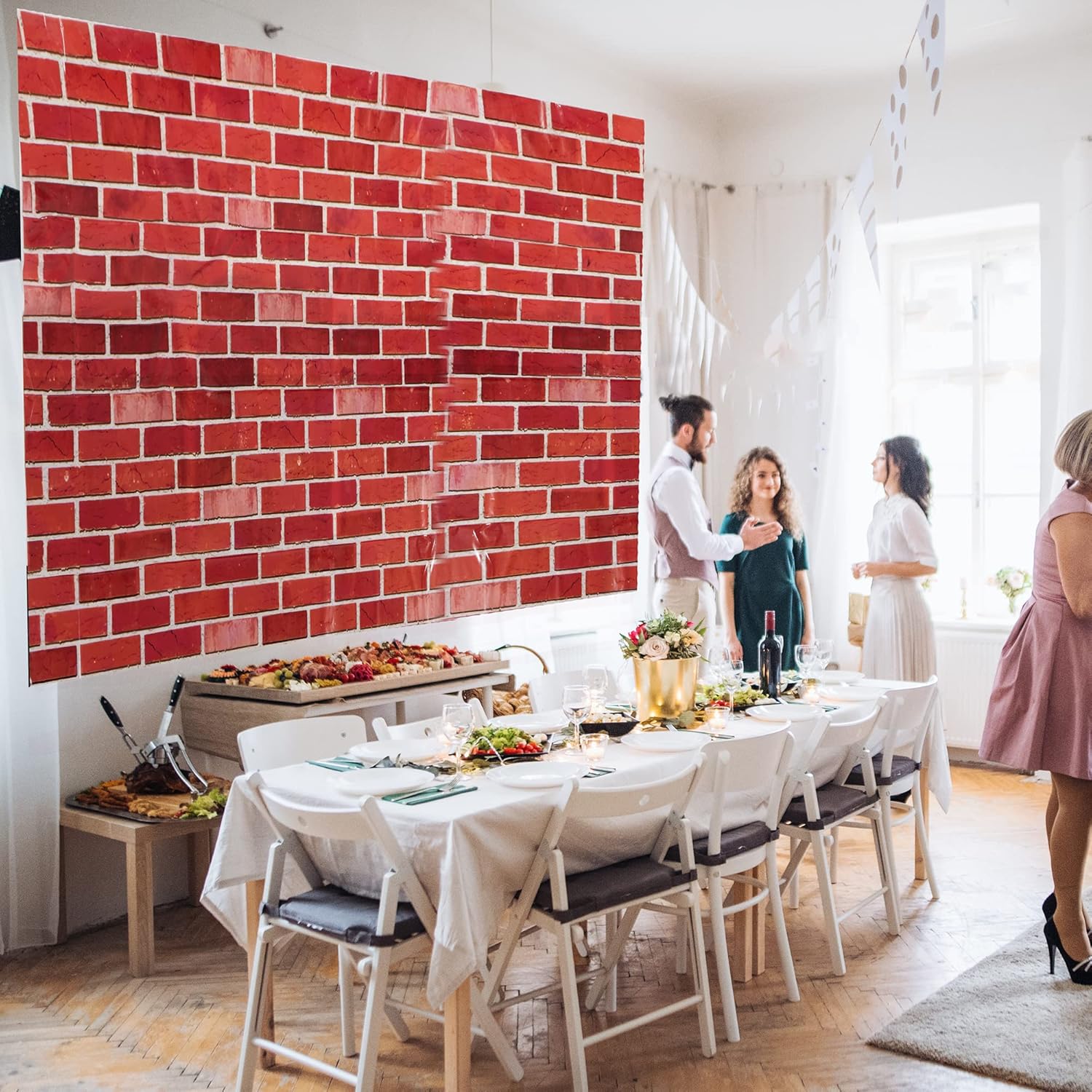 JOYIN Brick Wall Backdrop 4FT by 30FT Birthday Party Decorations