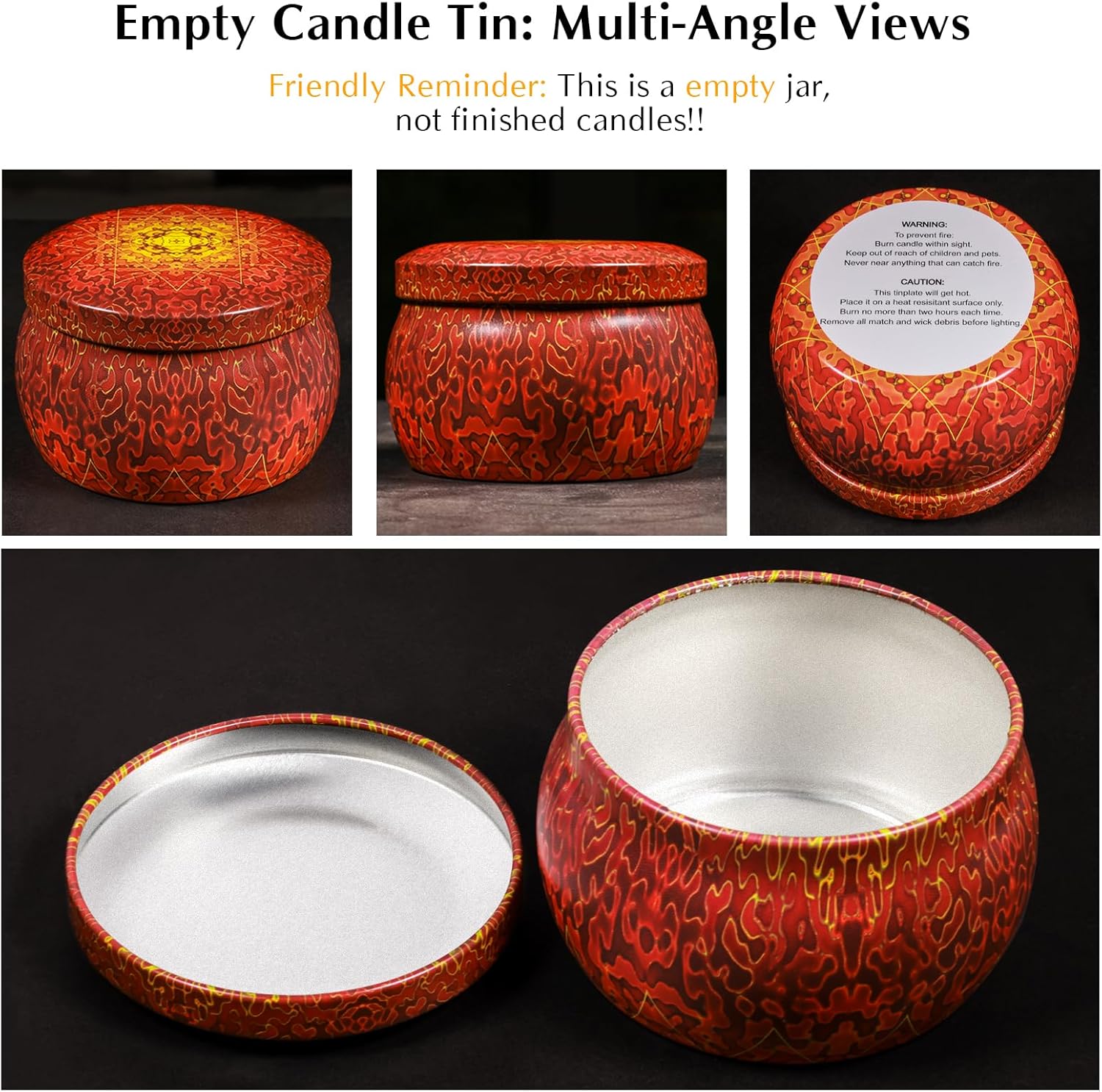 Domivirgo 24 Empty Candle Tins with Lids - Simple Candle Making Kit